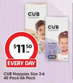 Coles CUB Nappies Size 2-6 offer