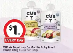 Coles CUB Baby Food Pouch offer