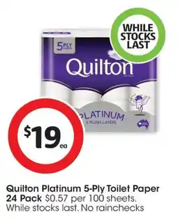 Coles Quilton Platinum 5-Ply Toilet Paper offer