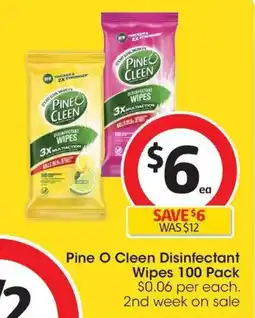 Coles Pine O Cleen Disinfectant Wipes offer