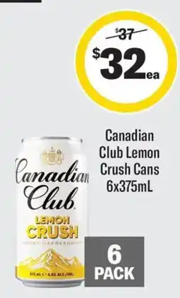 Coles Canadian Club Lemon Crush Cans offer