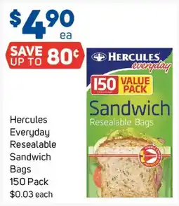 Foodland Hercules Everyday Resealable Sandwich Bags offer