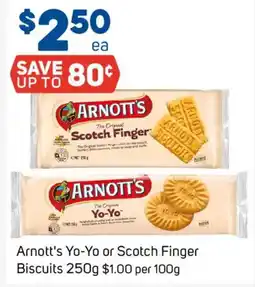 Foodland Arnott's Yo-Yo or Scotch Finger Biscuits offer