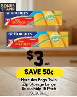 Drakes Hercules Bags Twin Zip Storage Large Resealable offer