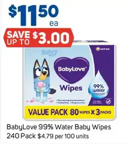 Foodland BabyLove 99% Water Baby Wipes offer