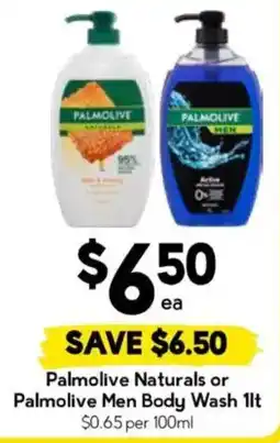 Drakes Palmolive Naturals or Palmolive Men Body Wash offer