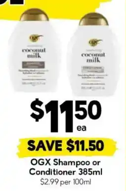 Drakes OGX coconut milk Shampoo or Conditioner offer