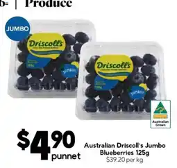 Drakes Australian Driscoll's Jumbo Blueberries offer