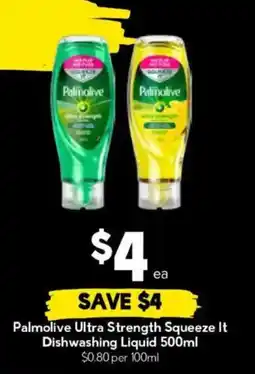 Drakes Palmolive Ultra Strength Squeeze It Dishwashing Liquid offer