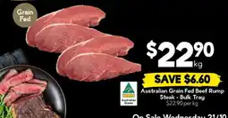 Drakes Australian Grain Fed Beef Rump Steak - Bulk Tray offer