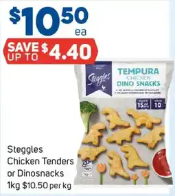 Foodland Steggles Chicken Tenders or Dinosnacks offer