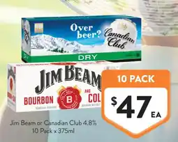 Foodworks Jim Beam or Canadian Club offer