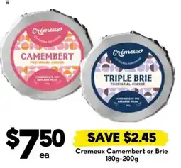 Drakes Cremeux Camembert or Brie offer