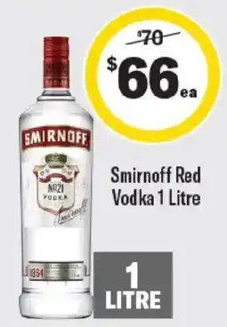 Liquorland Smirnoff Red Vodka offer