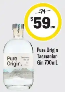 Liquorland Pure Origin Tasmanian Dry Gin offer