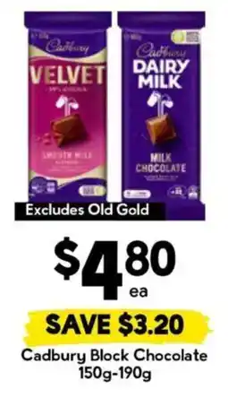 Drakes Cadbury Block Chocolate offer