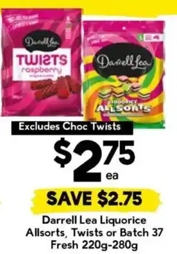Drakes Darrell Lea Liquorice Allsorts, Twists or Batch 37 offer