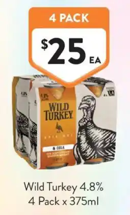 Foodworks Wild Turkey 4.8% & Cola offer