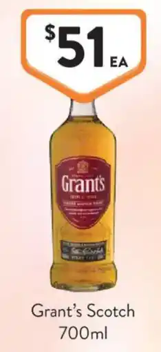 Foodworks Grant's Scotch offer