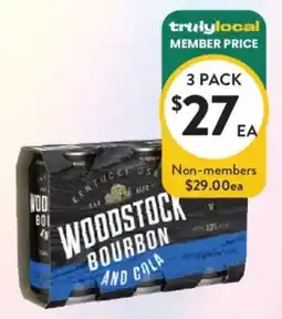 Foodworks Woodstock Bourbon and Cola offer