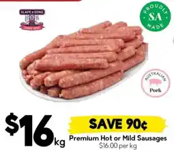 Drakes Slope & Sons Premium Hot or Mild Sausages offer