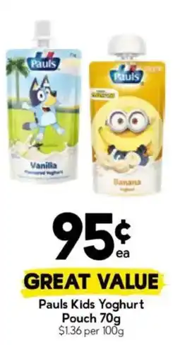 Drakes Pauls Kids Yoghurt Pouch offer