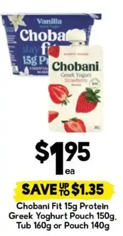 Drakes Chobani Fit 15g Protein Greek Yoghurt Pouch offer