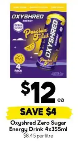 Drakes Oxyshred Zero Sugar Energy Drink offer