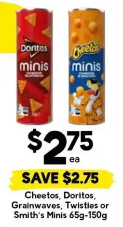 Drakes Cheetos Doritos Grainwaves Twisties or Smith's Minis offer