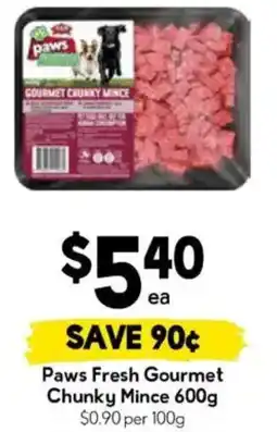 Drakes Paws Fresh Gourmet Chunky Mince offer