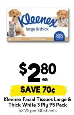 Drakes Kleenex Facial Tissues Large & Thick White 3 Ply offer