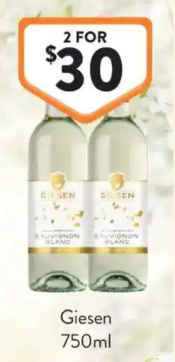 Foodworks Giesen Sauvignon Blanc offer