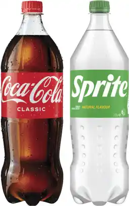 Coles Coca-Cola, Fanta or Sprite Soft Drink 1.25 Litre offer