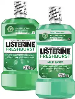 Coles Listerine Freshburst or Freshburst Zero Mouthwash 500mL offer