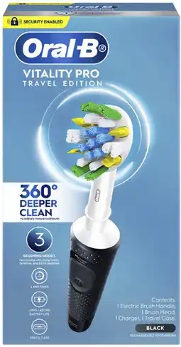 Coles Oral B Vitality Pro Deep Clean Travel Electric Toothbrush Black offer