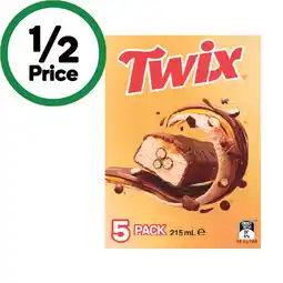 Woolworths Mars, Snickers or Twix Frozen Dessert Bars 215-250ml Pk 5 offer