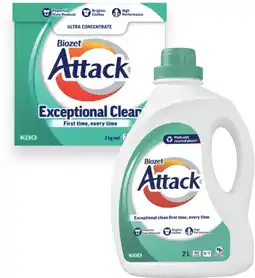 Coles Biozet Attack Regular Laundry Liquid 2 Litre or Powder 2kg offer