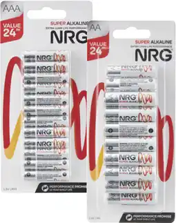 Coles NRG Batteries AA or AAA 24 Pack offer