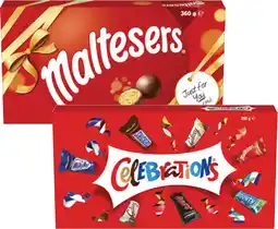 Coles Maltesers 360g or Celebrations Gift Box 290g offer