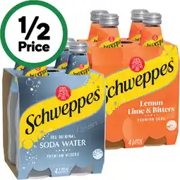 Woolworths Schweppes Mixers or Mineral Water 4 x 300ml offer