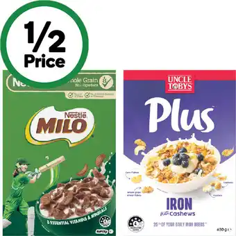 Uncle Tobys Plus 620-705g or Nestlé Milo Cereal 535-620g