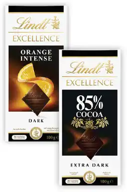 Coles Lindt Excellence Block Chocolate offer