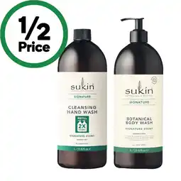 Woolworths Sukin Body Wash or Hand Wash Refill 1 Litre offer
