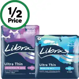 Woolworths Libra Ultra Thin Pads-14 offer