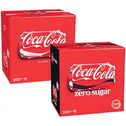 Woolworths Coca-Cola Classic, Zero Sugar or Diet Soft Drink Varieties 24 x 375ml offer