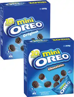 Coles Oreo Mini Creme Biscuits 204g offer