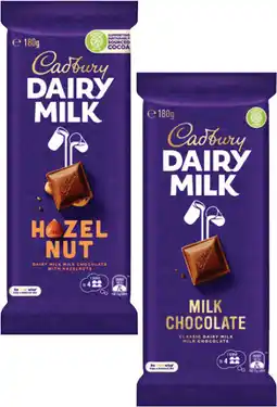 Coles Cadbury Dairy Milk Block Chocolate-190g offer