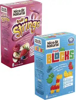 Coles Nice & Natural Fruit Strings or Blocks 120g-136g offer
