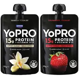 Woolworths YoPRO Protein Yoghurt Pouch 150g offer