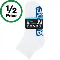 Woolworths Bonds Men’s Cushioned 1/4 Crew Socks – Assorted offer